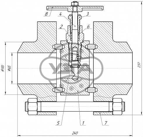 Клапан обратный стяжной Dn65 Pn210 Ст. 09Г2С