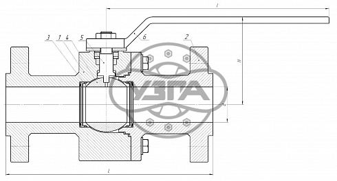 Кран шаровой разборный с уплотнением «металл-металл»  Dn15 Pn16 09Г2С