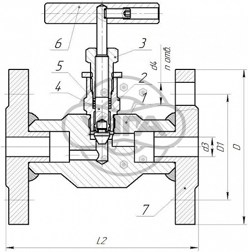 Клапан запорный Dn15 Pn160 фланцевый Ст. 20 15с68нж-01